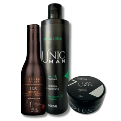 Kit Unic Prático - Composto por Shaving Creme  Unic Man - 500ml + Shampoo 4 em 1  Unic Man - 250ml+ Finisher Efeito Seco  Unic Man - 80g